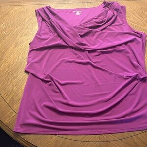 Purple sleeveless drape neck knit top size 14–16 1X Lane Bryant EUC